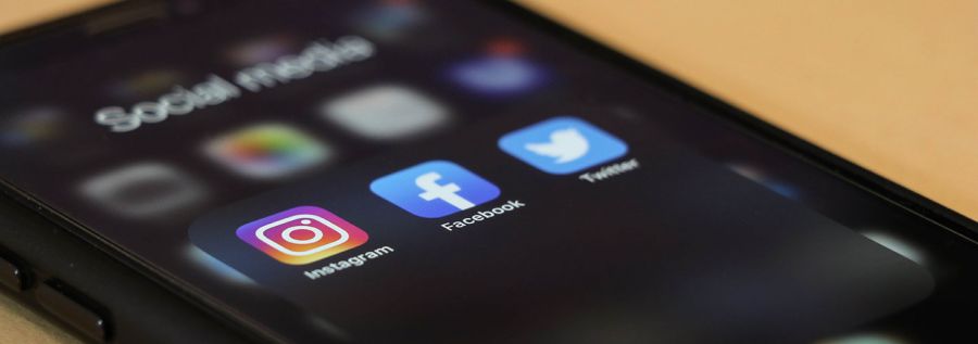 social media icons on a phone