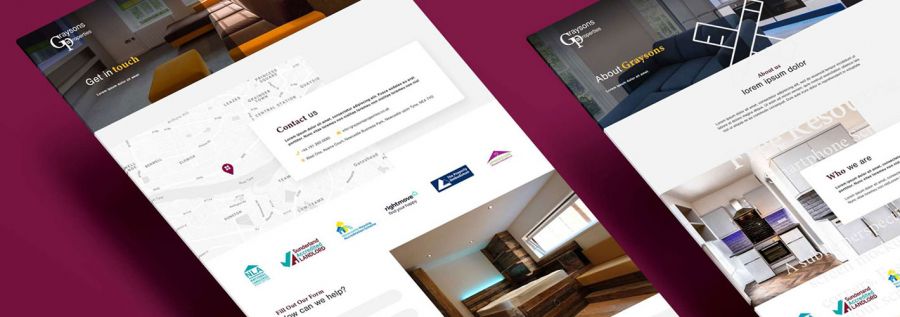 website on tablet screen